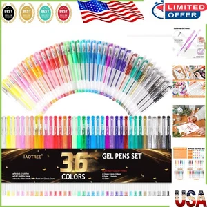 Professional Quality Glitter Gel Pens - 36 Colors, Smooth Writing & Storage Case - Picture 1 of 9