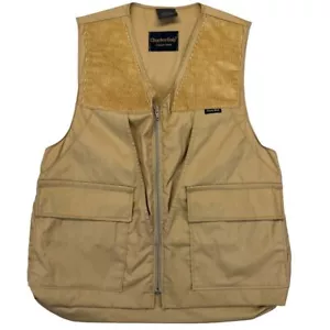 Vtg Charles Daly Hunting Utility Vest Size Small Khaki Corduroy Shotgun Game Bag - Picture 1 of 9