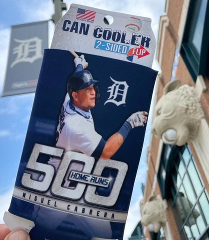 2021 Detroit Tigers MIGUEL CABRERA 500th Home Run 2 Sided CAN COOLER 20oz kookie Cover