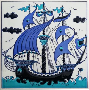Azulejo decorativo, baño y cocina turco 100 % hecho a mano de 8"" x 8"" - Imagen 1 de 4