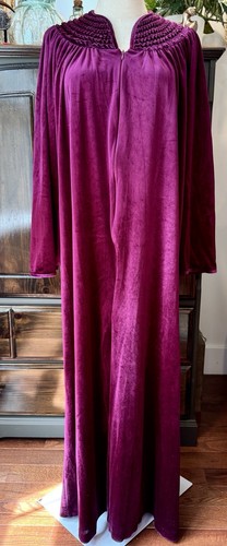 VALENTINO Accappatoio da salotto taglia L vintage velluto velluto con volant viola fucsia zip rosa