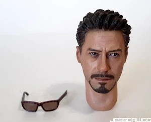 1/6 Tony Stark Kopf Skulptur Sonnenbrille MMS123 Hot Toys 12" Iron Man 2 Figuren MKIV - Bild 1 von 17