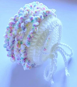 Baby Chunky Winter Crochet Bonnet With Fluffy Chenille 0.3 Months π - Picture 1 of 1