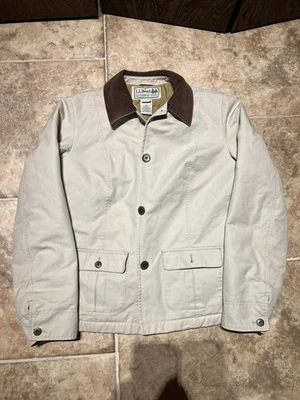 Vtg LL Bean Chore Coat Women’s M Canvas Corduroy Collar Thinsulate - Image 1 of 4