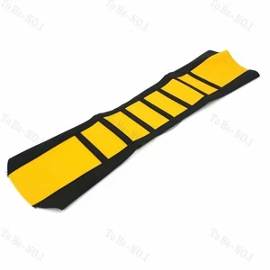 Universal Pro Ribbed Rubber Gripper Soft Seat Cover Yellow NEW Fit For Kawasaki - Picture 1 of 6