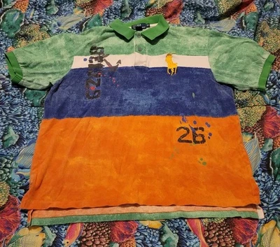 Polo Ralph Lauren Masculina Tamanho XL T Multicolor Bordado Cavalo Grande - Imagem 1 de 4