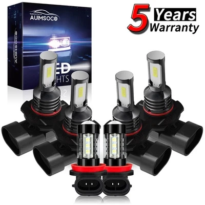 LED Headlight Kit + Fog Light Bulbs Combo 6x For Nissan Quest 2004-2009 36000LM — 第 1/4 张图片