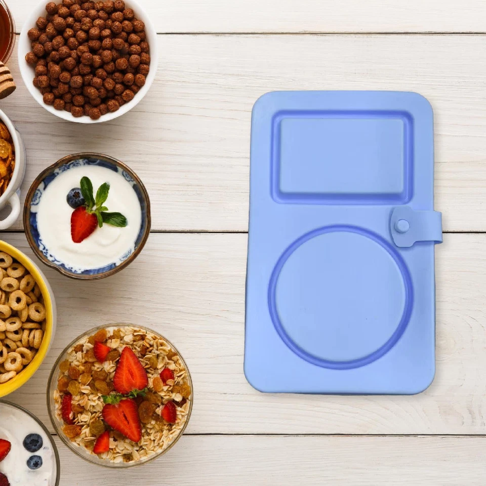 Silicone Snack Container with Lid Easy to Clean Adults Double Compartment Sauce - Image 1 of 1