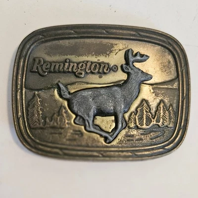 Escopeta Remington Arms Co cola blanca ciervo sid campana hebilla de cinturón 1979 Foto 1 de 4