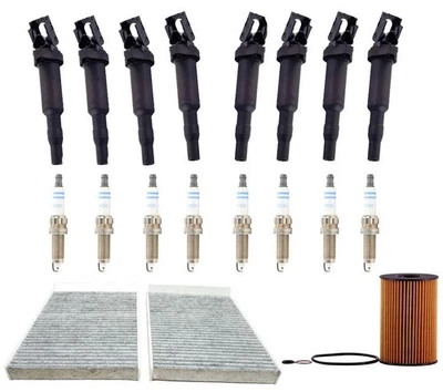 Bobinas de encendido bujías cabina y filtros de aceite BMW 550i 4,4 L V8 10-13 18 piezas AP Foto 1 de 4