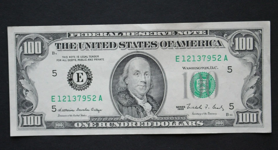 1988 $100 Federal Reserve Note/Richmond/F-2172E/light circ./crisp/Free Shipping - Image 1 of 4