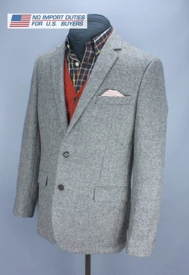 MOON Tweed M&S Collection Jacket Gray Barleycorn UK 42 in Long EU 52 Wool - Image 1 of 4