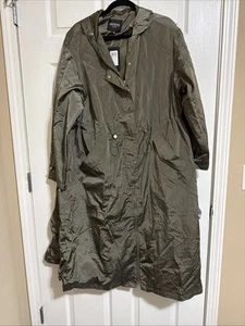 Guess Any Weather Trench Coat Desert Green Kelsi Hoodie Women Medium MSRP $220 - Picture 1 of 15