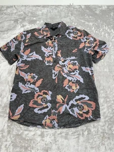 Volcom Shirt Mens Large Black Pink Blue Floral Classic Fit Button Up Casual Top - Picture 1 of 7