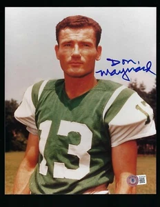 Foto firmada por Don Maynard 8""x 10"" BAS autenticada Salón de la Fama del Fútbol - Imagen 1 de 1