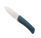 Petrified Fish Folding Knife Blue Micarta Handle K110 Spear Point Pfe05-Sbms