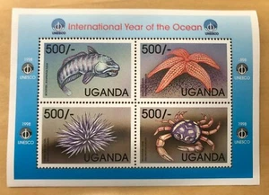 Uganda 1998 - INTL. YEAR OF THE OCEAN - Sheet of 4 (Scott #1595) - MNH - Picture 1 of 1