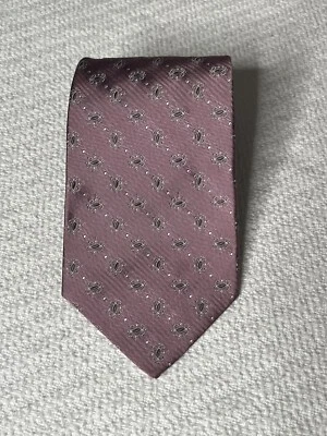 Tom James “Royal Classic” Collection Purple Geometric Print Silk Tie 3.75 x 60 - Image 1 of 2