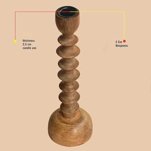 Candle Holder for Home Decor Pure Source India Handmade Wooden Candle Stand - Picture 1 of 4