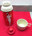 Vintage 1963 King-Seeley Metal + Plastic Cup Thermos FASHION NURSE Graphics