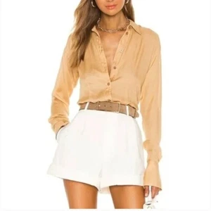 L'Académie Revolve The Bastina Top Button-Down Bluse Shirt Langarm Gr. L - Bild 1 von 8