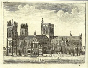 Antique engraving, ?Kip, York Cathedral, east prospect - Picture 1 of 1