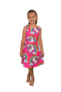 Lodi Unicorn Girls Dress Sleeveless Rainbow Unicorns Party Birthday
