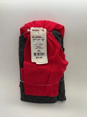 Medias Niñas - Metálicas 2 Pares - Niñas Talla 4-6x - Rojo y Negro Brillante Foto 1 de 4