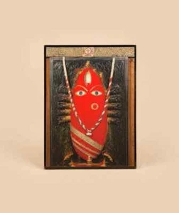 Isha Life Linga Bhairavi Photo - Kumkum 6x8 (Framed with Back Stand) - Picture 1 of 3