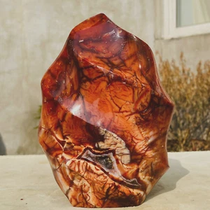 2190g Large Red Chalcedony Carnelian Quartz Agate Crystal Flaming Spiral Tower - Picture 1 of 12