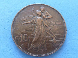 112) Italia Cobre 10 Centesimi 1911 Muchas Marcas Llanta £4.50 - Imagen 1 de 2