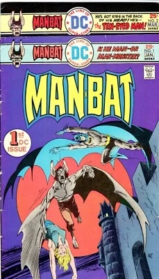 MAN-BAT 1 & 2  STEVE DITKO Art!  BATMAN Story!  JIM APARO Covers!   F- (5.5) Avg - Image 1 of 4