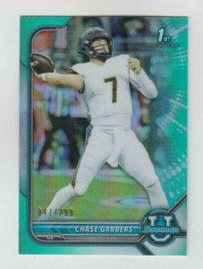 Chase Garbers 2022 BOWMAN UNIVERSITY RC CHROME AQUA REFRACTOR /299 RAIDERS