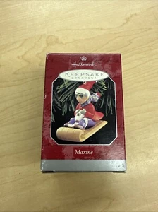 Hallmark Keepsake Ornament Maxine 1998 Preowned Ornament Toboggan Dog Sledding - Picture 1 of 6