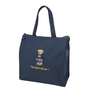 Polo Ralph Lauren Navy Blue Bear Tote Bag Lunch Bag - Picture 1 of 7