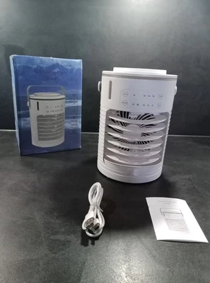 Mini Klimagerät USB Luftkühler Ventilator mit LED & Luftbefeuchter 3 Stufen - Bild 1 von 3