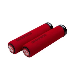 SRAM Locking Grips Foam 129Mm Red With Single Black Clamp And End Plugs - Picture 1 of 7