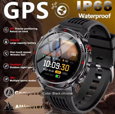 2025 NEW Outdoors Military GPS Sports SmartWatch Men RIDE Run GPS tracker Swim - Image 1 of 4