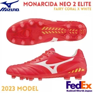 MIZUNO Soccer Cleats MONARCIDA NEO 2 ELITE P1GA2320 64 Fairy Coral 2023 NEW! - Picture 1 of 12