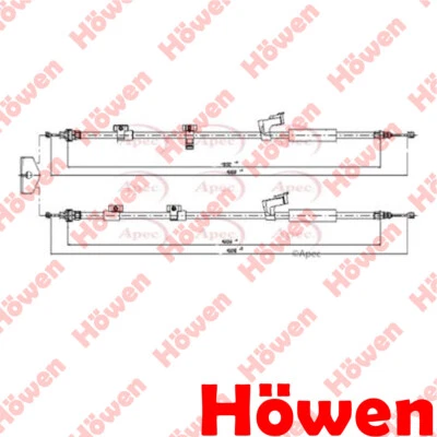 Fits Ford C-Max Grand 1.0 1.5 dCi 1.6 2.0 Hand Brake Cable Rear Howen 1757287 - Изображение 1 из 2