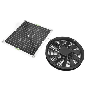Outdoor Solar Powered Panel Exhaust Roof Attic Fan Ventilation Solar Fan AC - Picture 1 of 22