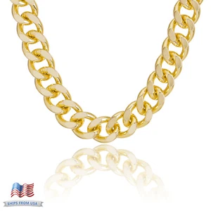 Collana uomo catena cubana grossa XXL placcata oro ALM009 18" 20" 24" 30" 36" - Foto 1 di 7