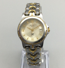 Relic Watch Women Gold Silver Two Tone Round Dial Date New Battery 6.5"