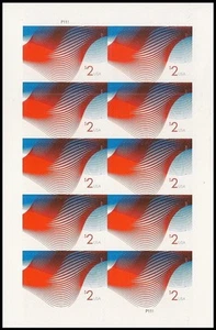 US 4954 Two Dollar Patriotic Wave $2 sheet 10 MNH 2015 - Picture 1 of 1
