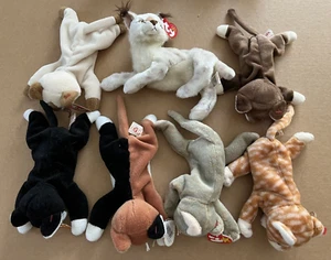 TY 7 Vintage Beanie Babies MEOW Variety!! - Picture 1 of 1