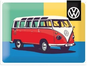 VW Volkswagen Bulli Pop Art embossed steel sign 400mm x 300mm (na) - Imagen 1 de 1