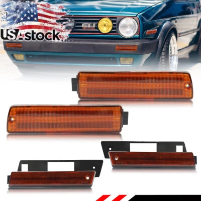 4 luces de señalización delanteras ámbar + señalización lateral para VW Golf Mk2 II A2 GTi Jetta 90-92 Foto 1 de 4