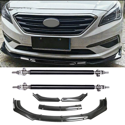 For Hyundai Sonata Front Bumper Lip Splitter Spoiler Kit Carbon Fiber Body Kit Foto 1 de 4