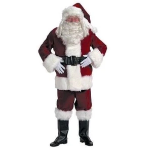 Santa Claus Suit - Velvet - Burgundy - 10 Piece - Costume - Men - Standard - Picture 1 of 1