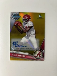 Bowman Chrome U University Malik Benson 1st Auto Gold Refractor /50 Oregon - Bild 1 von 3